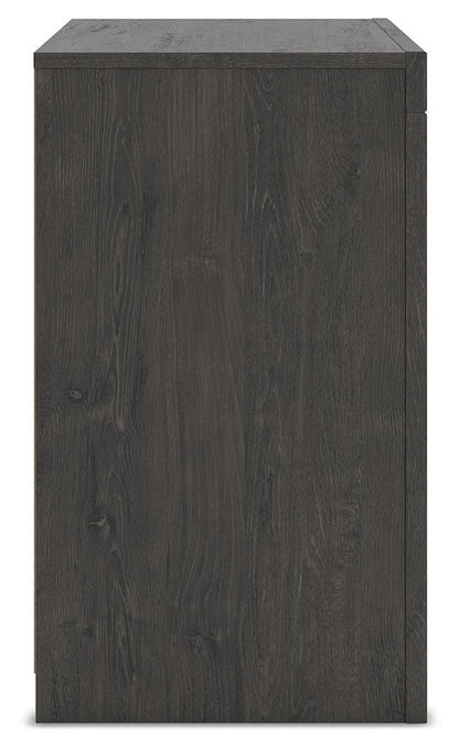 Fraluna - Charcoal - Two Drawer Night Stand - Hornell Furniture Outlet