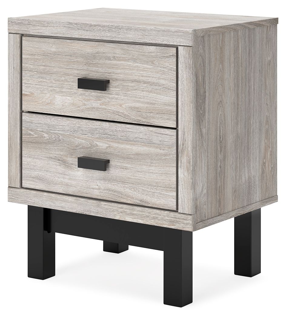 Vessalli - Black / Gray - Two Drawer Nightstand - Hornell Furniture Outlet