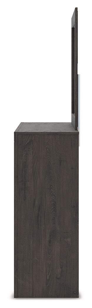 Fraluna - Charcoal - Dresser And Mirror - Hornell Furniture Outlet