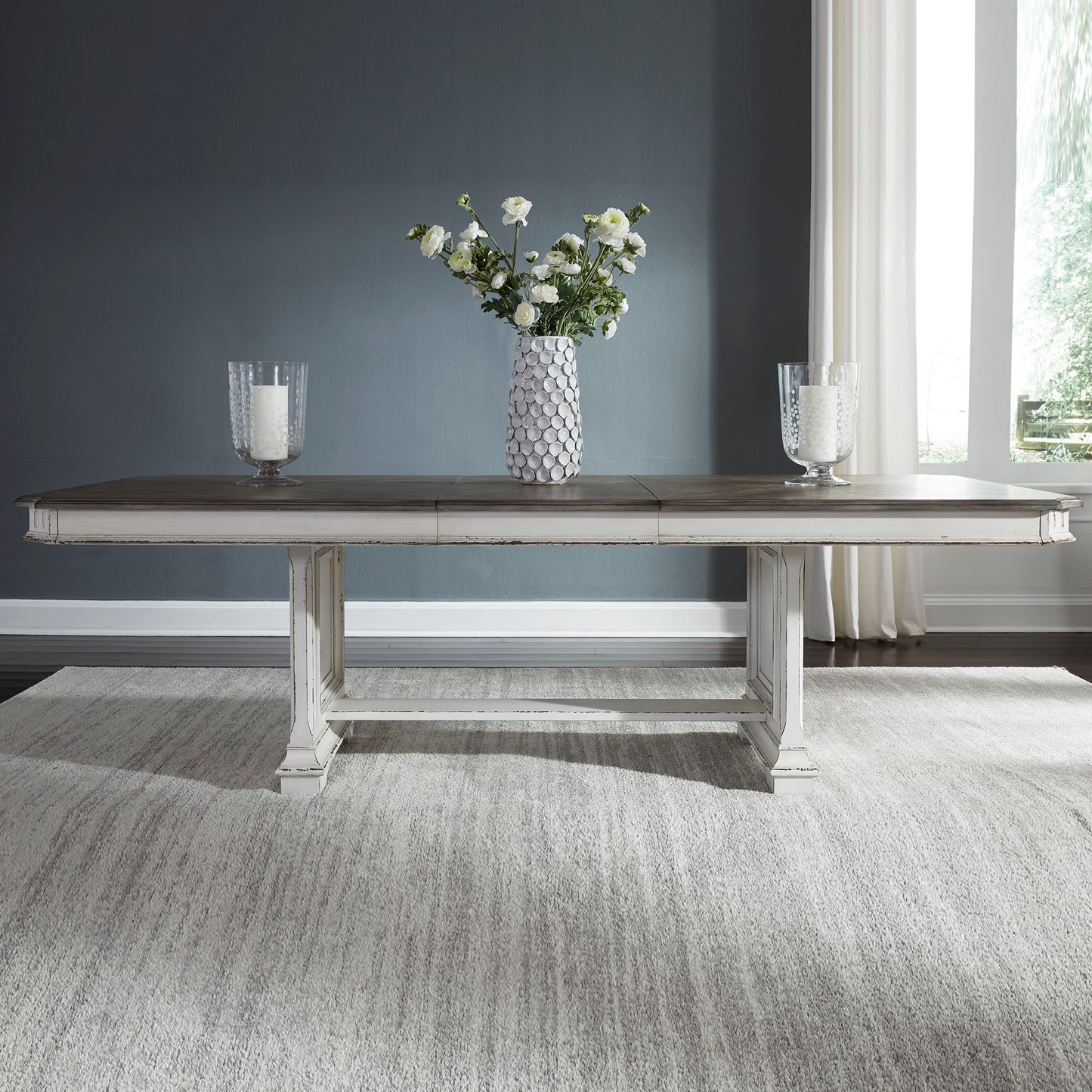 Abbey Park - Trestle Table - White - Hornell Furniture Outlet