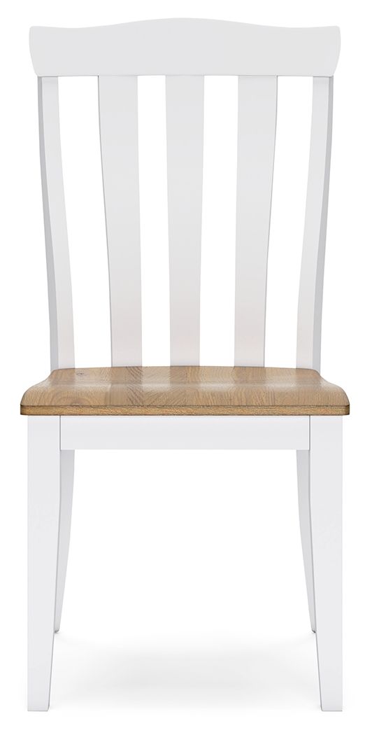 Ashbryn - White / Natural - Dining Room Side Chair (Set of 2) - Hornell Furniture Outlet
