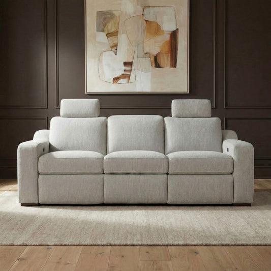 Archer - Sofa With Power Footrest & ZW - Hampstead Dove - Hornell Furniture Outlet