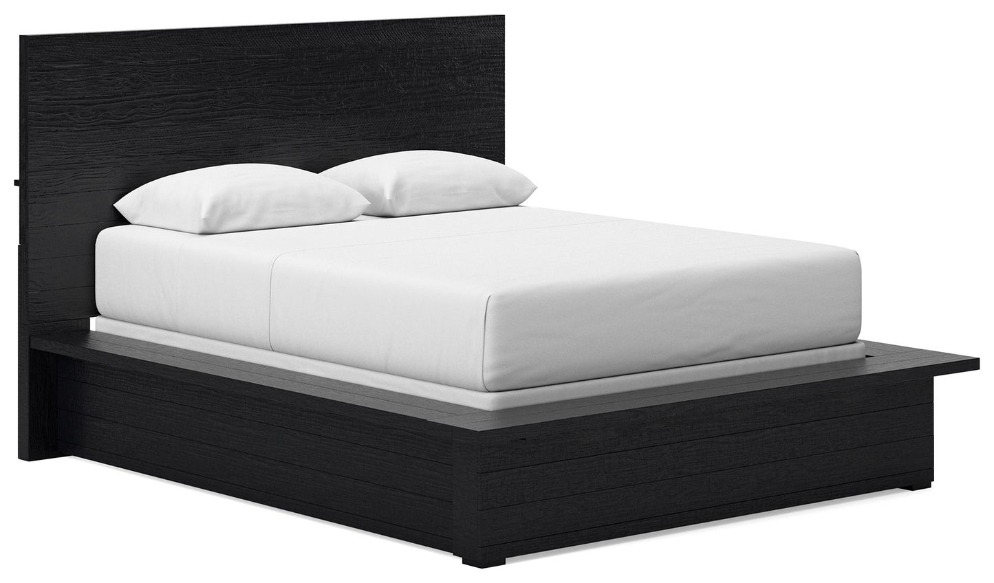 Londer - Black - Queen Panel Bed - Hornell Furniture Outlet