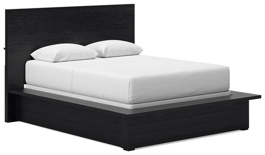 Londer - Black - Queen Panel Bed - Hornell Furniture Outlet