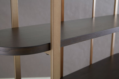 Brentmour - Brown / Gold Finish - Bookcase - Hornell Furniture Outlet