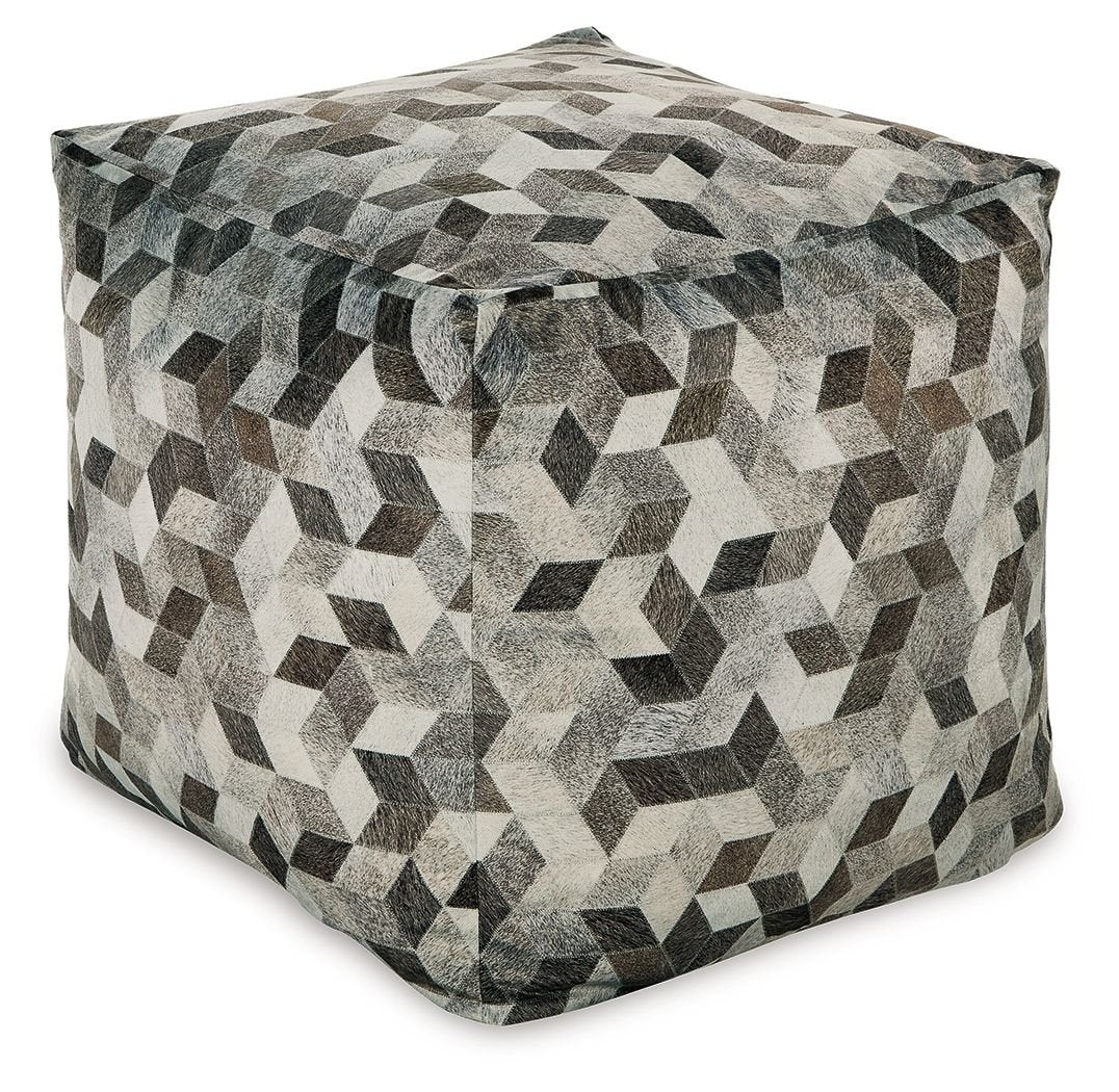 Albermarle - Gray / Brown - Pouf - Hornell Furniture Outlet