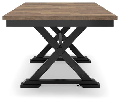 Wildenauer - Brown / Black - Rectangular Dining Extension Table - Hornell Furniture Outlet