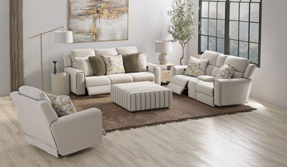 Micah - Power Headrest Power Deep Seat Reclining Console Loveseat - Oatmeal - Hornell Furniture Outlet