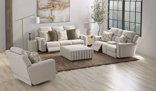 Micah - Castered Cocktail Ottoman - Sand - Hornell Furniture Outlet