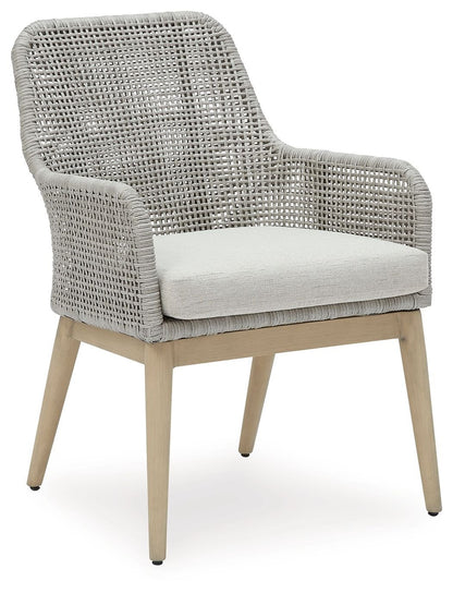 Seton Creek - Gray - Arm Chair With Cushion (Set of 2) - Hornell Furniture Outlet