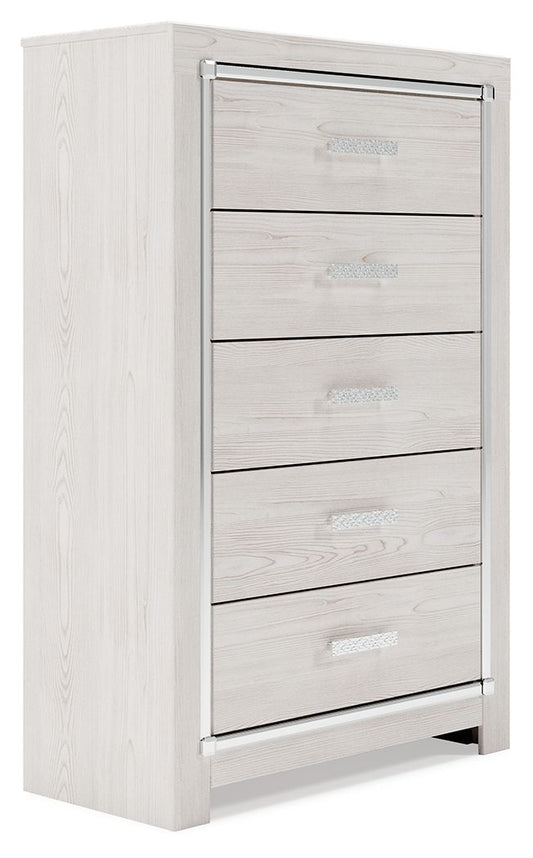 Altyra - White - Five Drawer Chest - Hornell Furniture Outlet