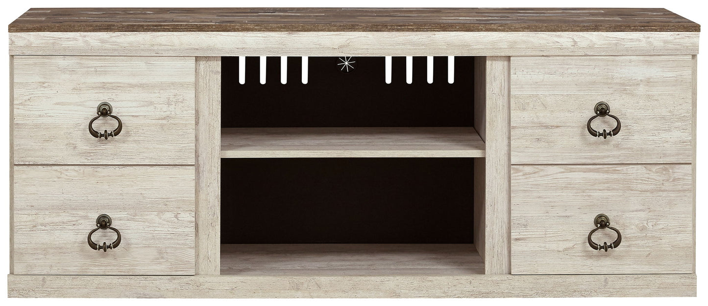 Willowton - TV Stand With Fireplace Option - Hornell Furniture Outlet