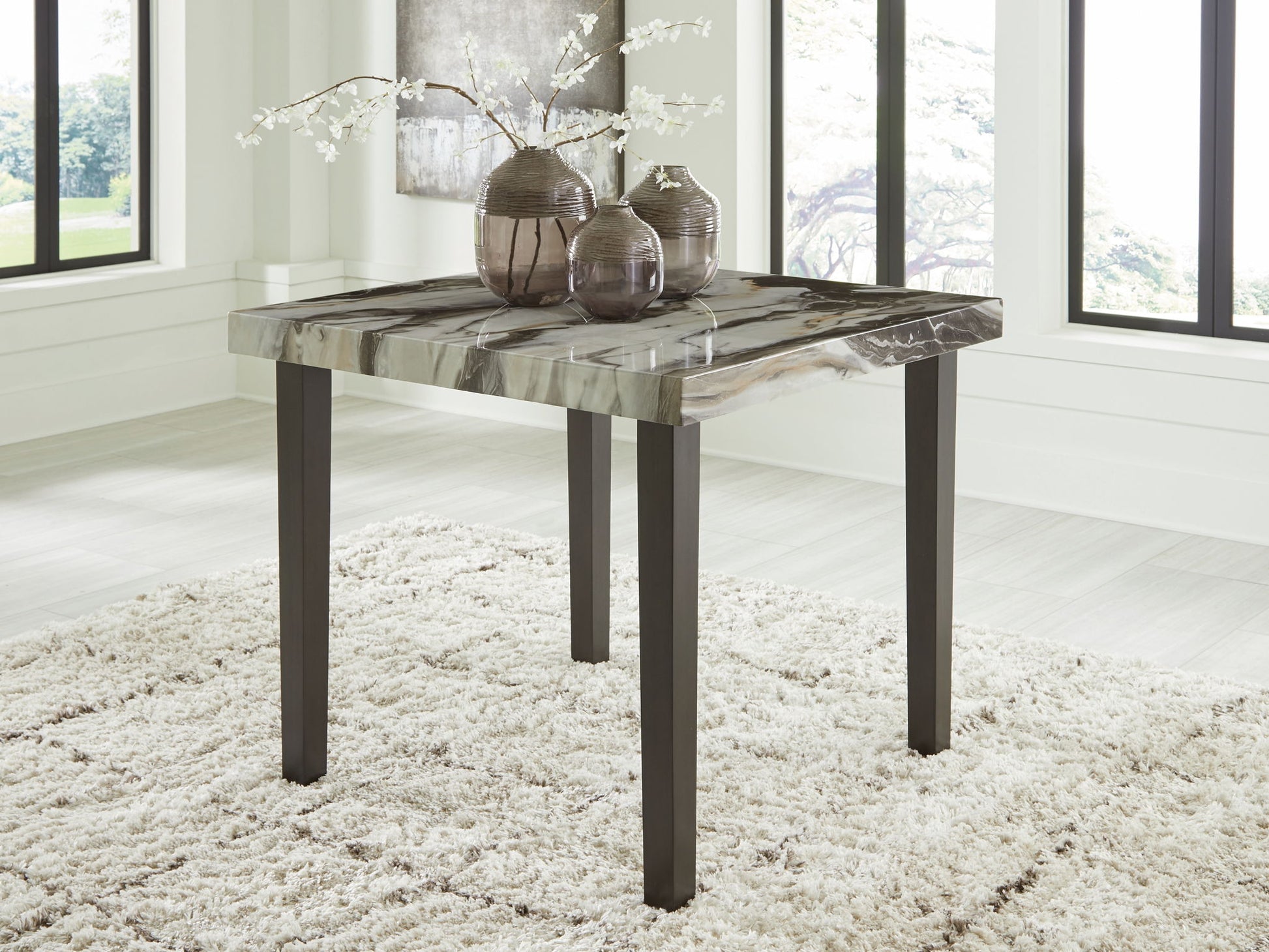 Jeshina - Dark Brown / Beige - Square Dining Room Counter Table - Hornell Furniture Outlet