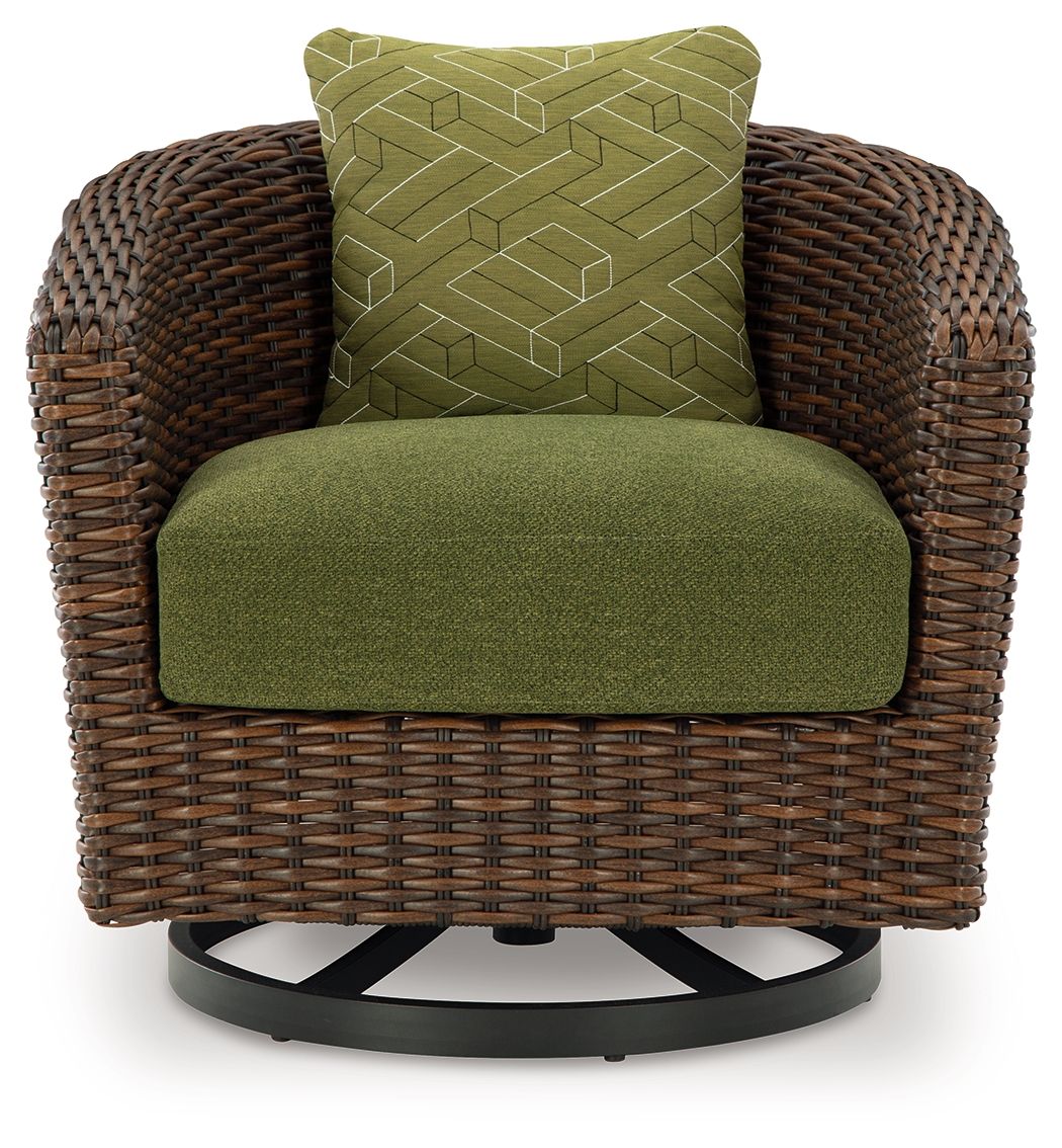 Horizon Hall - Brown / Green - Swivel Lounge With Cushion - Hornell Furniture Outlet
