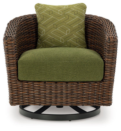 Horizon Hall - Brown / Green - Swivel Lounge With Cushion - Hornell Furniture Outlet