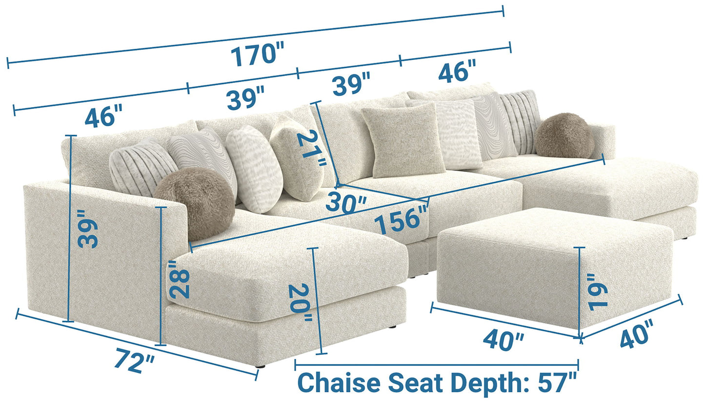 Ritzy - Modular Sofa And Included Cocktail Ottoman - Hornell Furniture Outlet