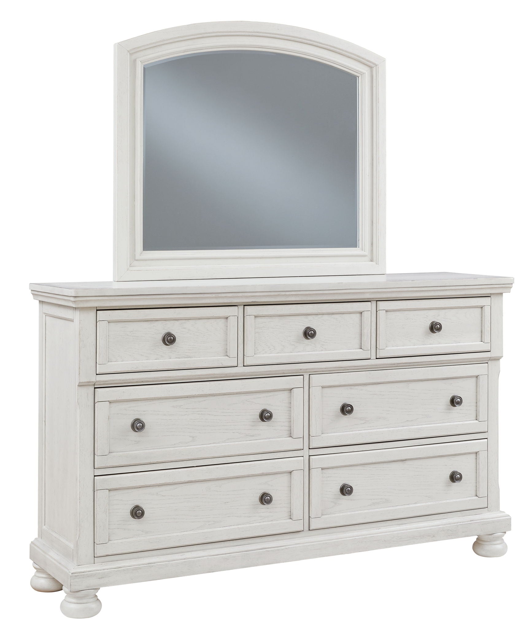 Robbinsdale - Antique White - Dresser, Mirror - Hornell Furniture Outlet