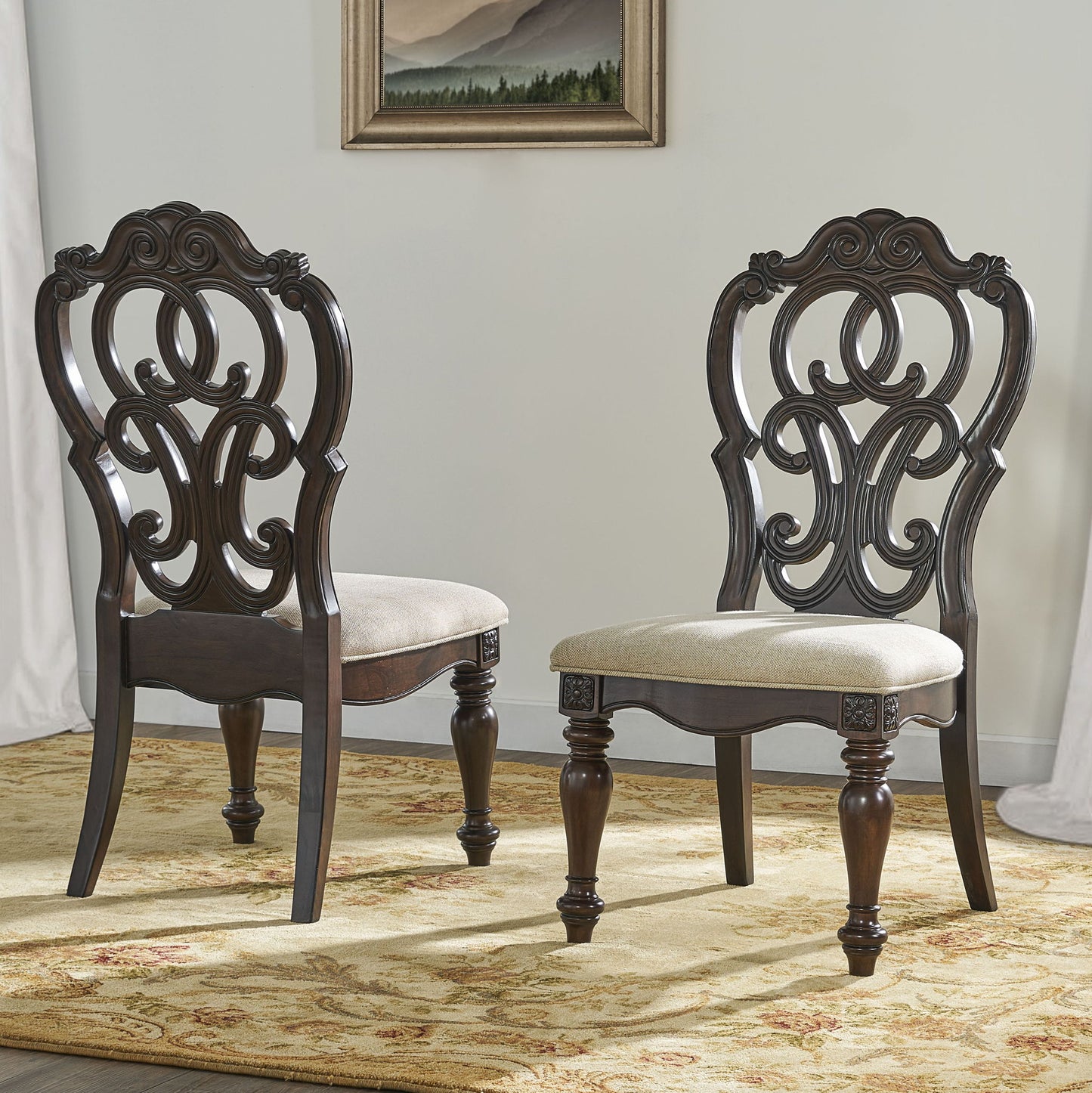Royale - Side Chair (Set of 2) - Dark Brown - Hornell Furniture Outlet