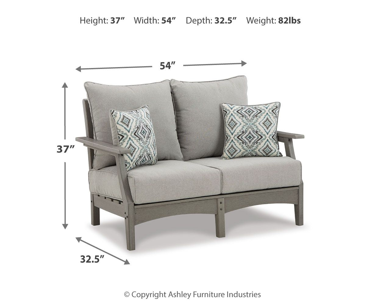 Visola - Loveseat w/Cushion - Gray - Hornell Furniture Outlet