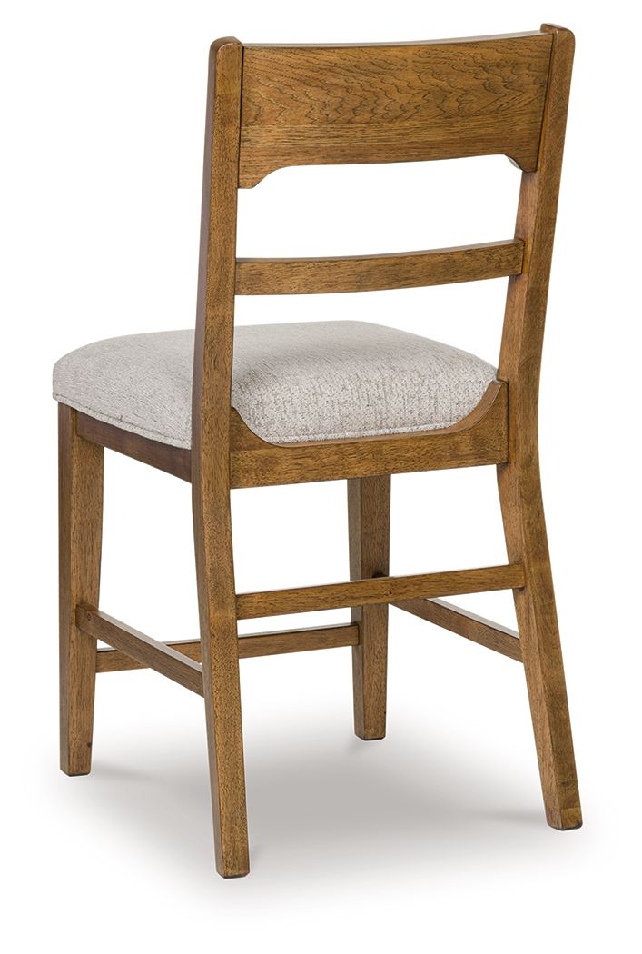 Cabalynn - Oatmeal / Light Brown - Upholstered Barstool (Set of 2) - Hornell Furniture Outlet