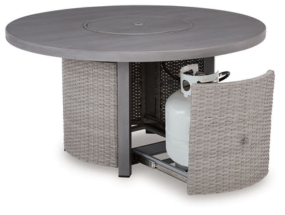Half Moon Beach - Round Fire Pit Table - Gray - Hornell Furniture Outlet