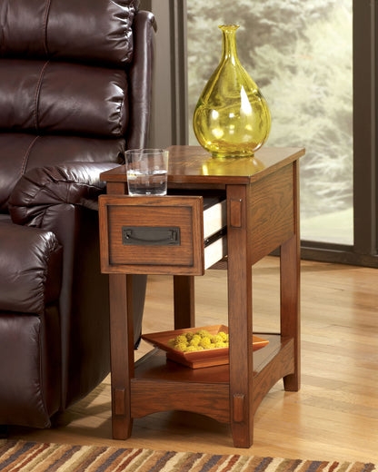 Breegin - Chair Side End Table - 1 Drawer - Brown - Hornell Furniture Outlet