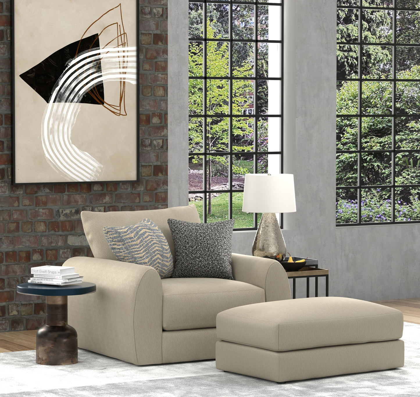 Ezra - Chair 1/2 - Twine - Hornell Furniture Outlet