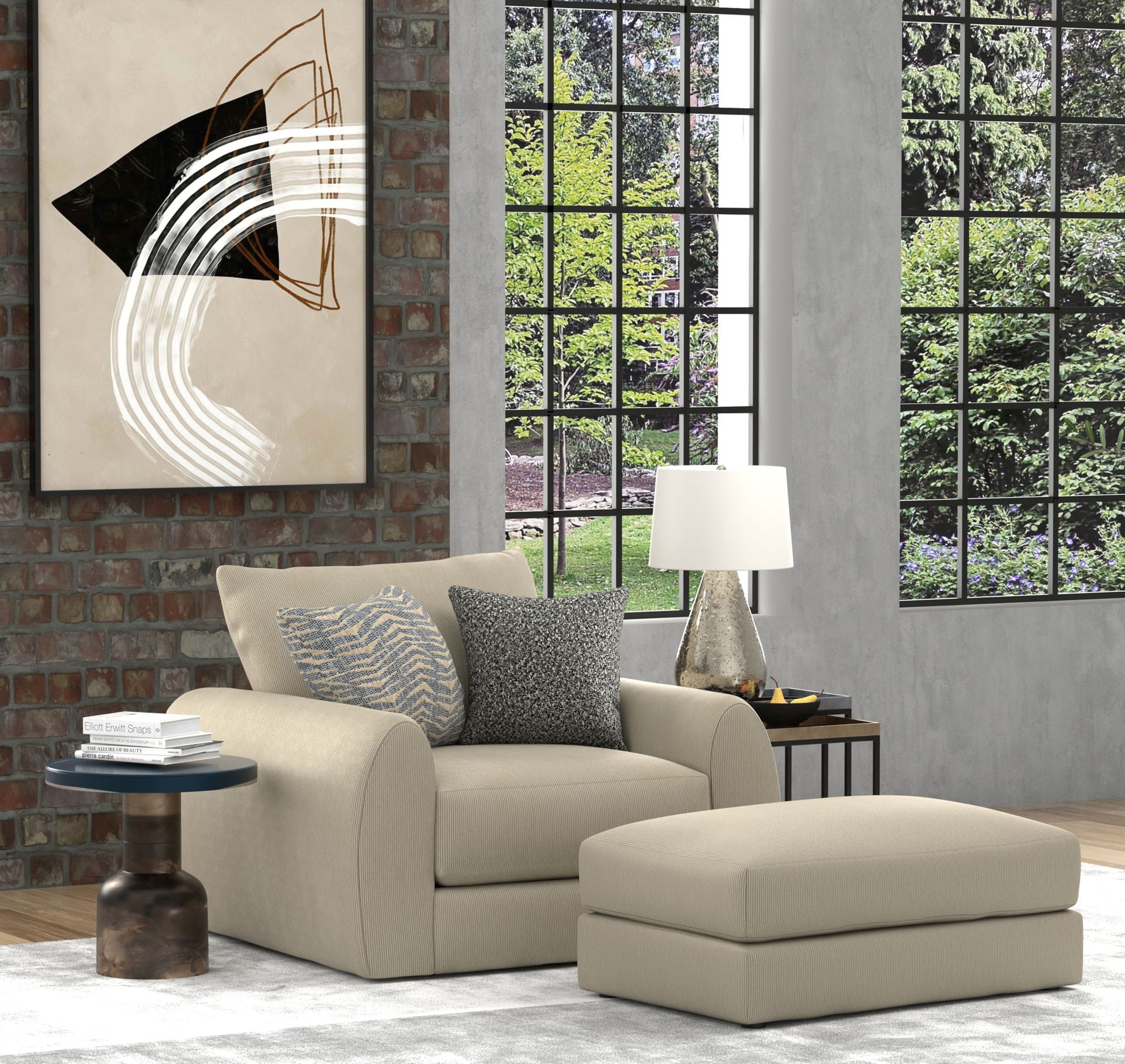 Ezra - Chair 1/2 - Twine - Hornell Furniture Outlet
