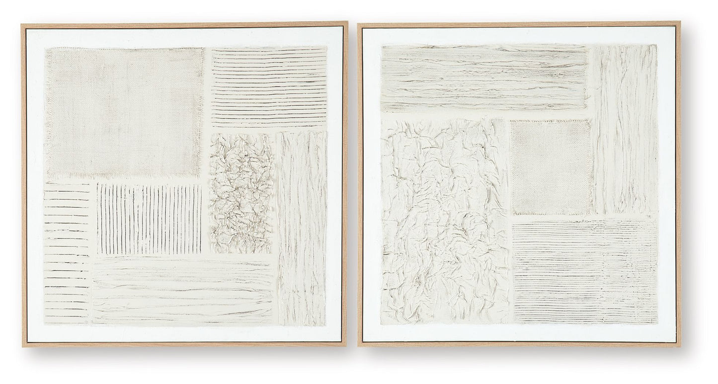 Andorfield - Wall Art Set (Set of 2) - Beige / Black / White - Hornell Furniture Outlet