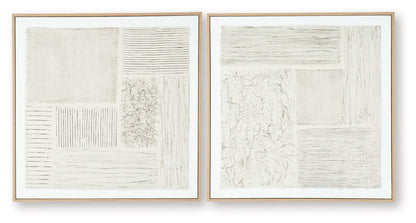 Andorfield - Wall Art Set (Set of 2) - Beige / Black / White - Hornell Furniture Outlet