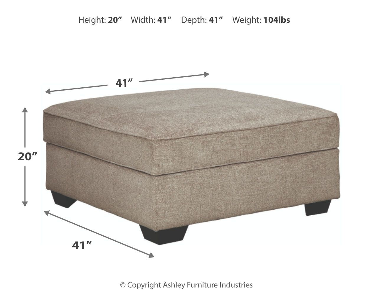 Bovarian - Stone - Ottoman With Storage - Hornell Furniture Outlet