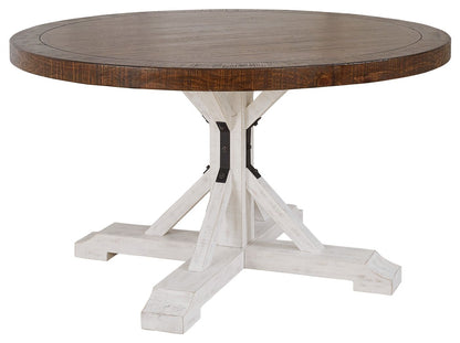Valebeck - White / Brown - Dining Table - Hornell Furniture Outlet