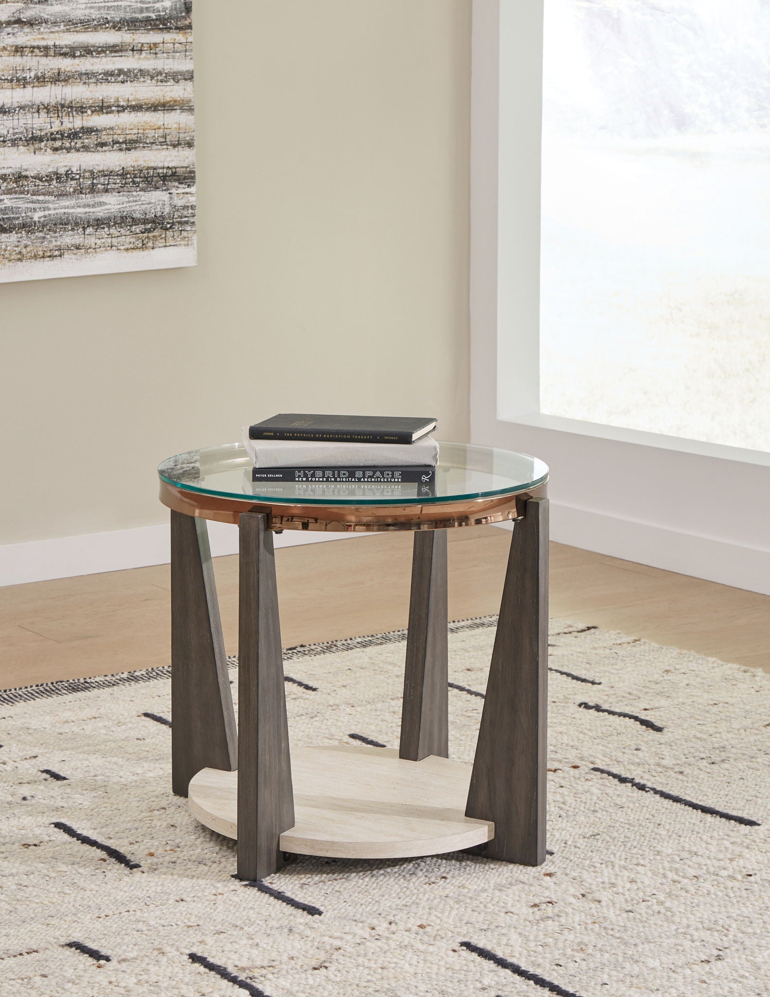 Frazwa - Multi - Round End Table - Hornell Furniture Outlet