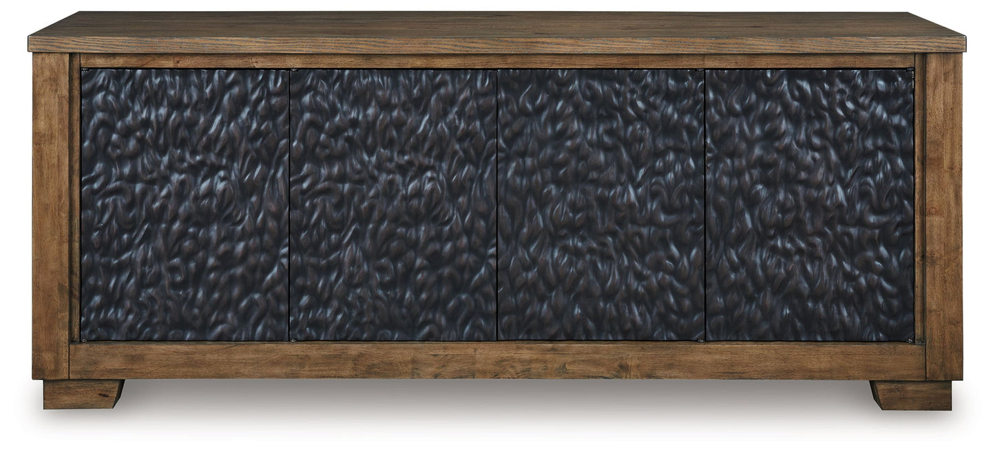 Rosswain - Warm Brown - Extra Large TV Stand - Hornell Furniture Outlet