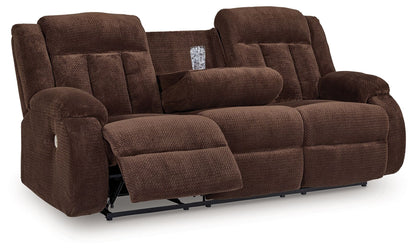 Free Wake - Chocolate - Reclining Power Sofa With Drop Down Table - Hornell Furniture Outlet