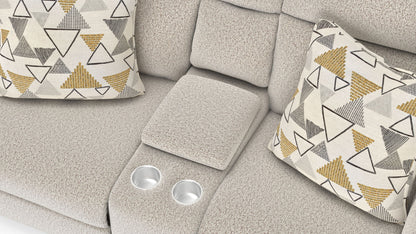 Micah - Power Headrest Power Deep Seat Reclining Console Loveseat - Oatmeal - Hornell Furniture Outlet