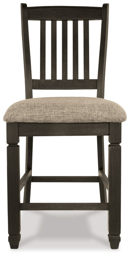 Tyler Creek - Black / Grayish Brown - Upholstered Barstool (Set of 2) - Hornell Furniture Outlet