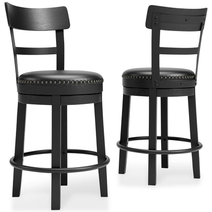 Valebeck - Full Back Swivel Stool - Hornell Furniture Outlet