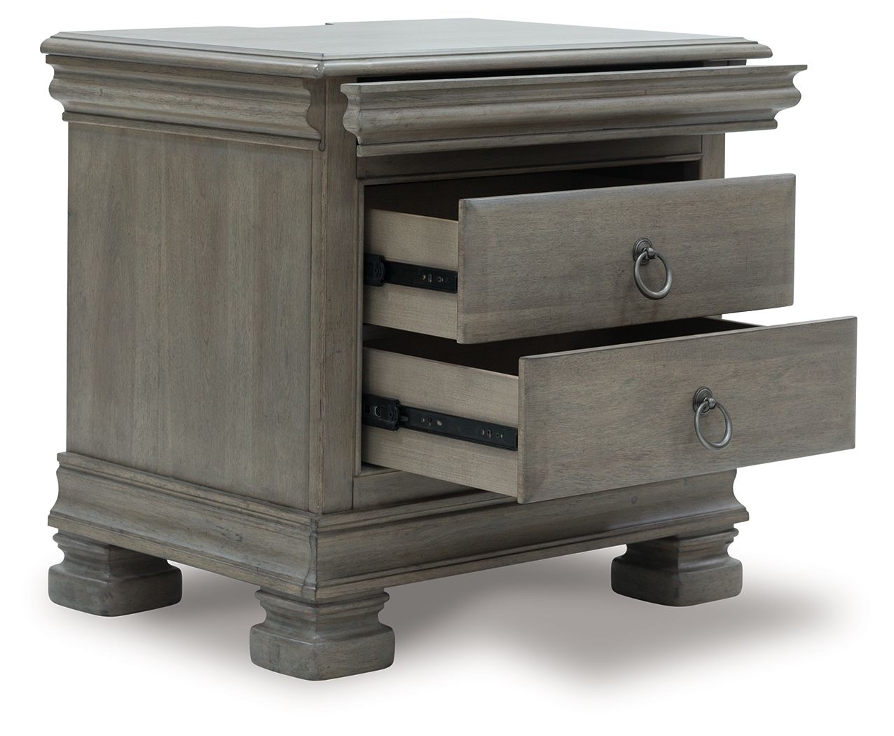 Lexorne - Gray - Three Drawer Night Stand - Hornell Furniture Outlet