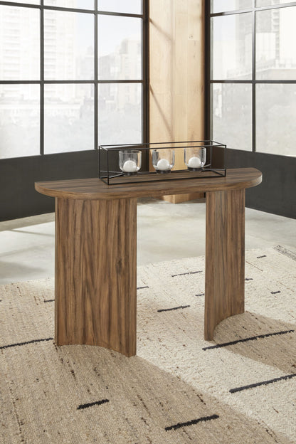 Austanny - Warm Brown - Sofa Table - Hornell Furniture Outlet