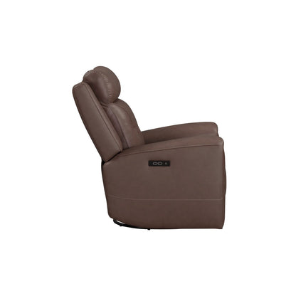 Beckham - Swivel Glider Recliner P2 - Brown - Hornell Furniture Outlet