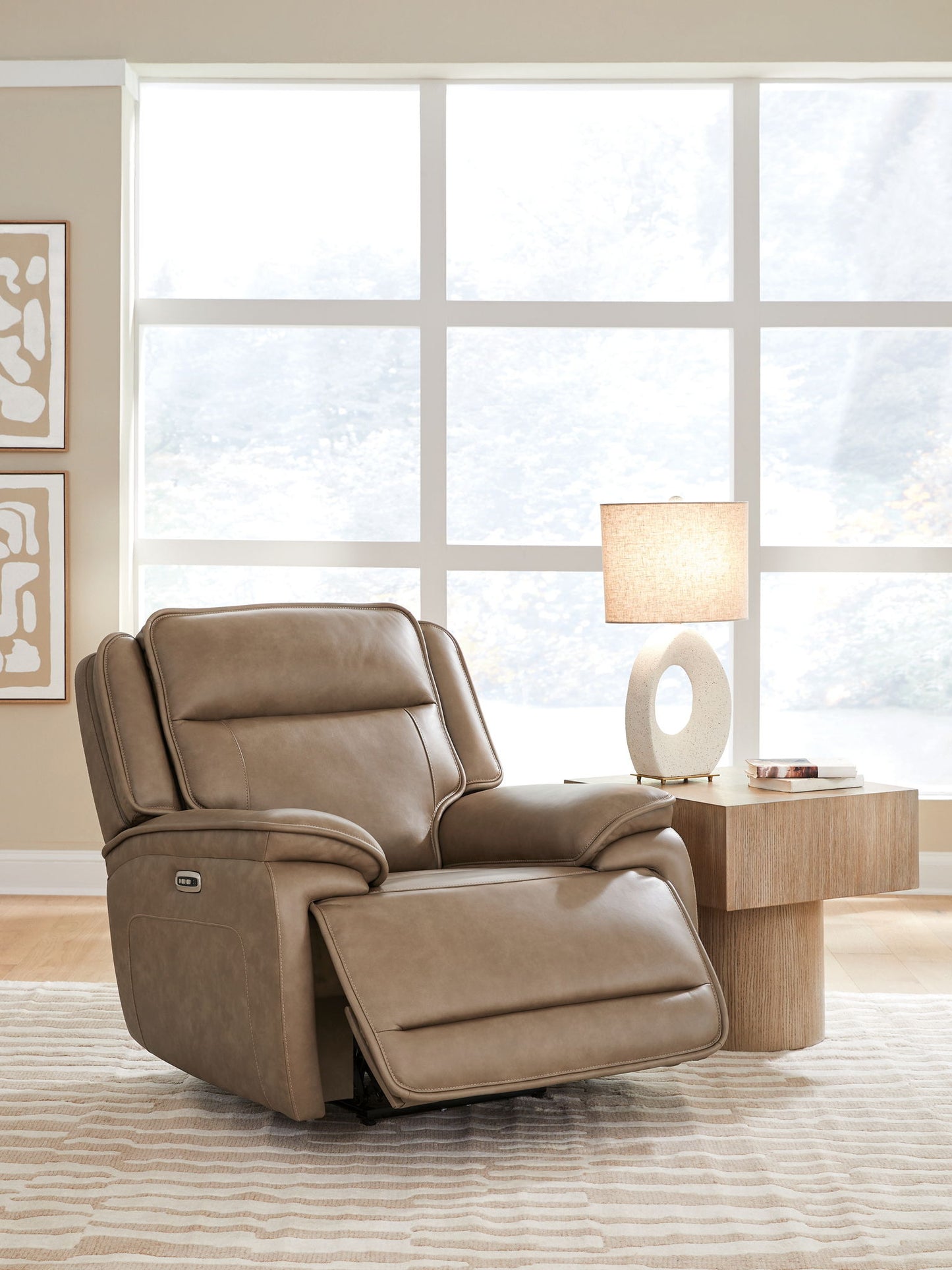 Glencroft - Power Recliner / Adjustable Headrest - Sahara - Hornell Furniture Outlet