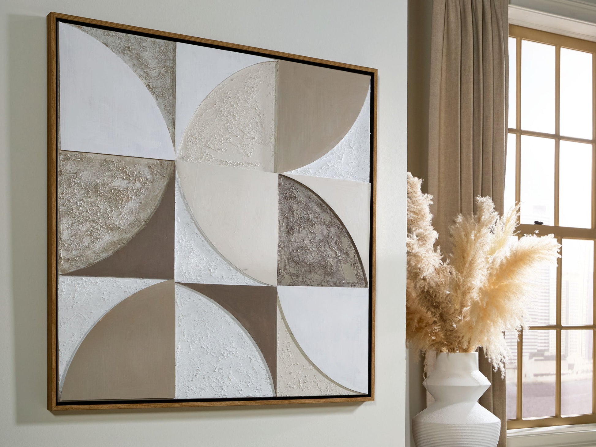 Harelman - Tan / Taupe / White - Wall Art - Hornell Furniture Outlet