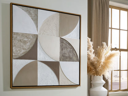 Harelman - Tan / Taupe / White - Wall Art - Hornell Furniture Outlet