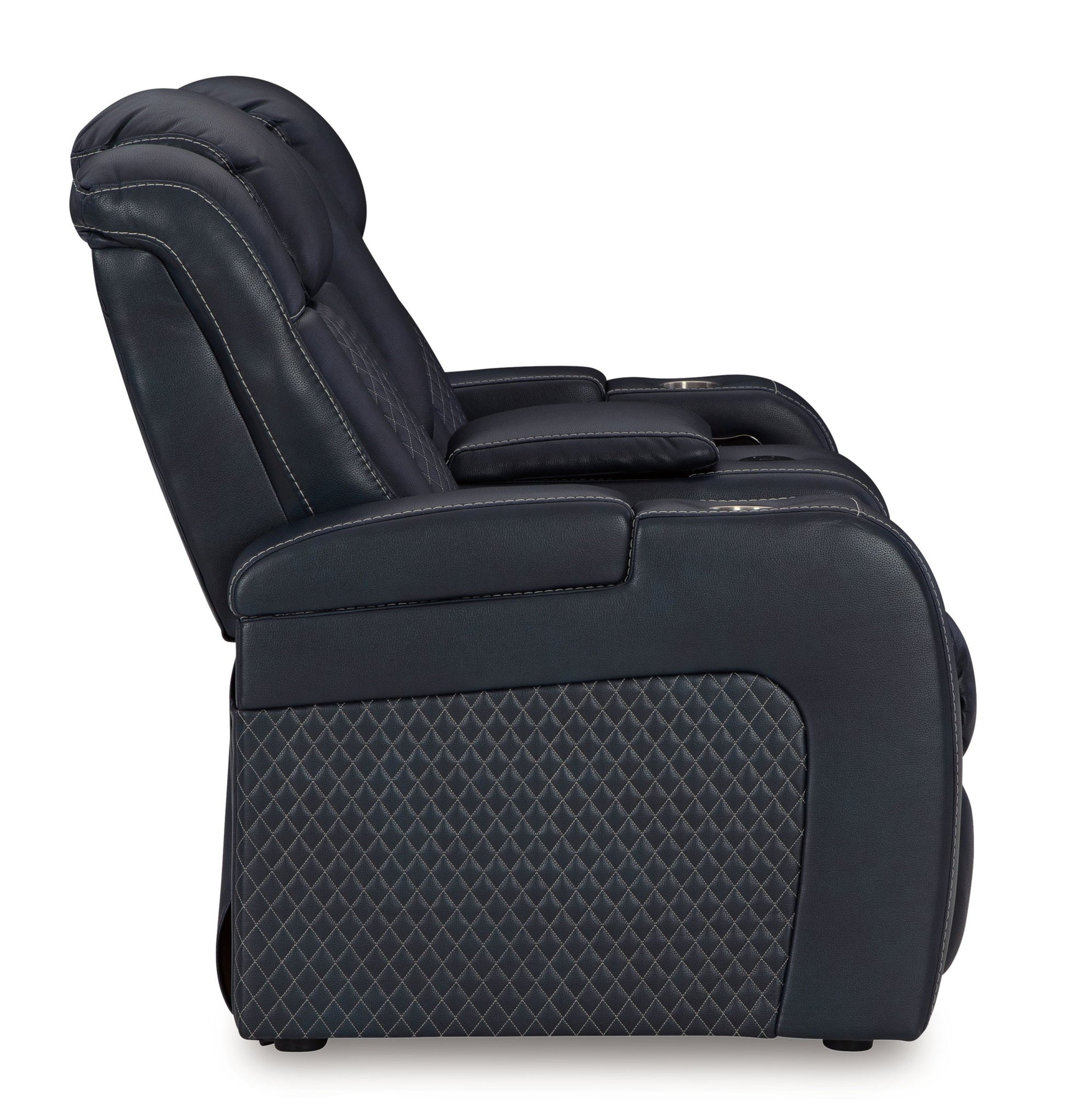 Fyne - dyme - Power Reclining Loveseat With Console/Adj Hdrst - Hornell Furniture Outlet