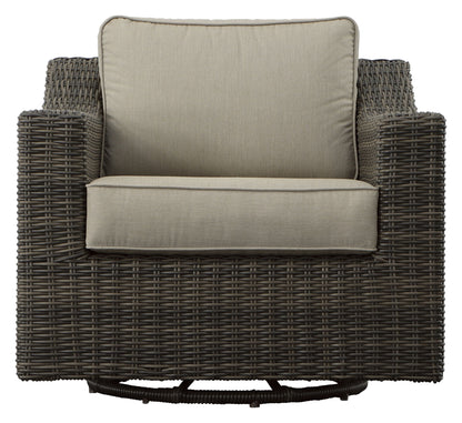 Jones - Outdoor Swivel Lounge Chair (Set of 2) - Brown - Hornell Furniture Outlet
