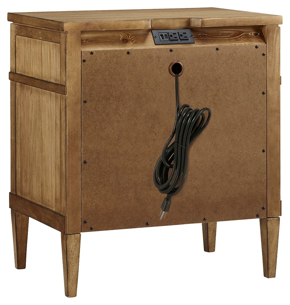 Sharlance - Brown - Three Drawer Night Stand - Hornell Furniture Outlet