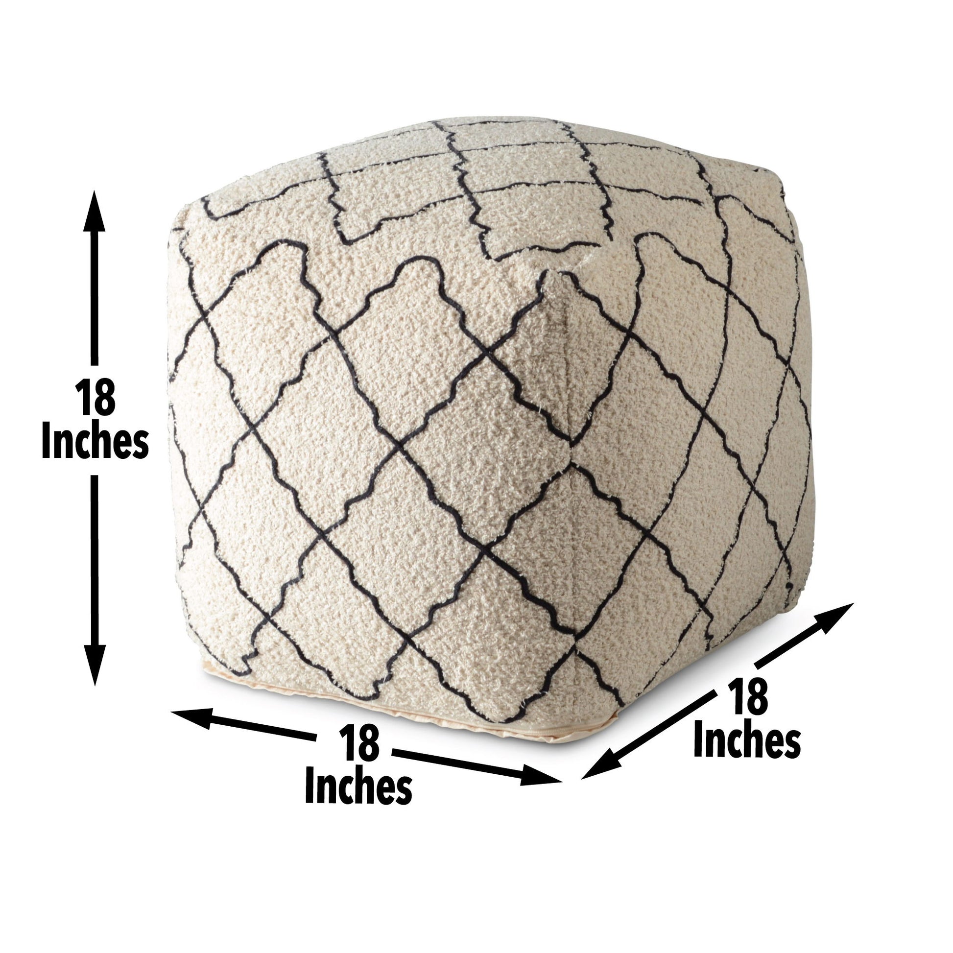 Lattice - Square Pouf - Beige - Hornell Furniture Outlet
