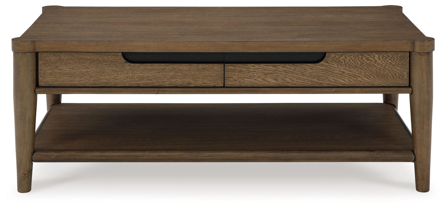 Roanhowe - Brown - Rectangular Cocktail Table - Hornell Furniture Outlet