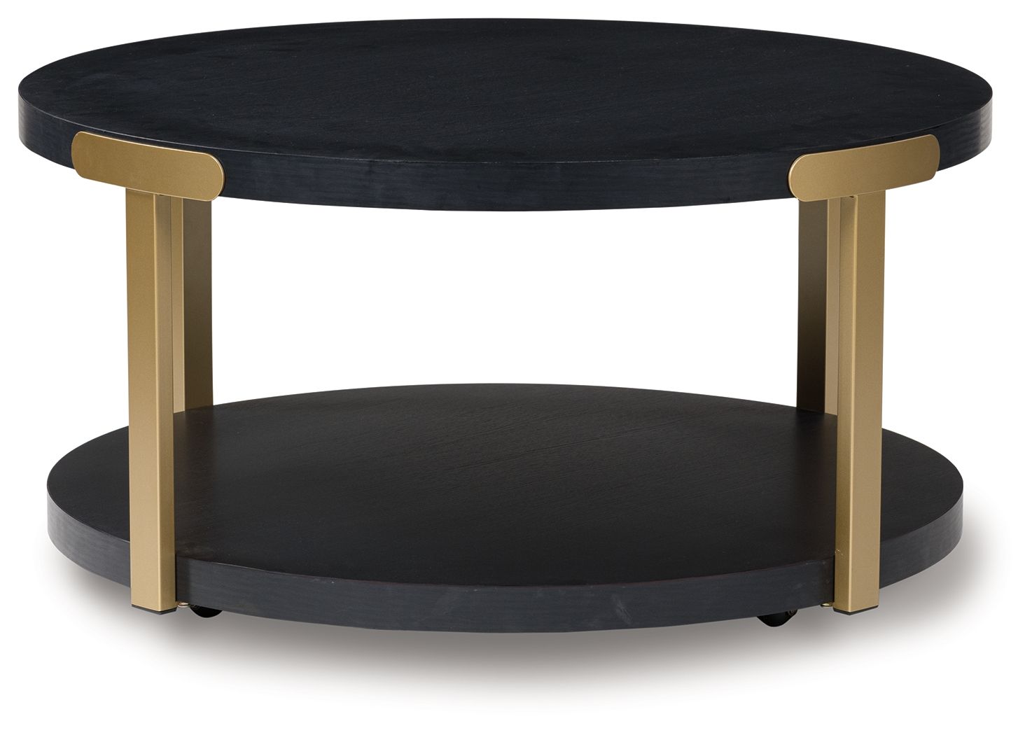 Shylore - Black / Brass Finish - Occasional Table Set (Set of 3) - Hornell Furniture Outlet